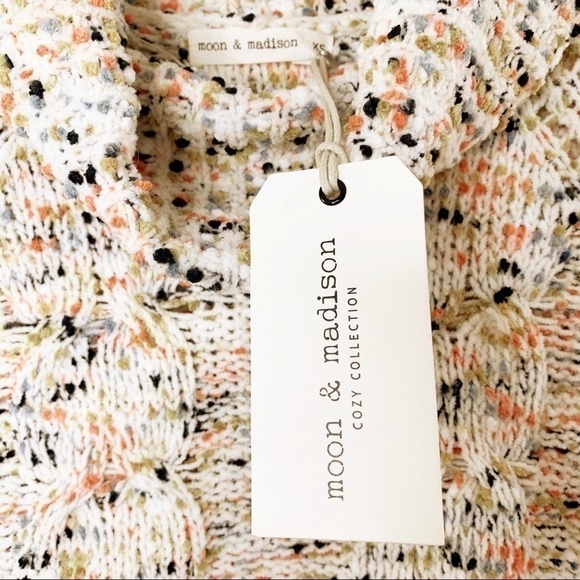 𝅺MOON & Madison Confetti Slub Cowl Neck Sweater NWT Size XS - Picture 5 of 12